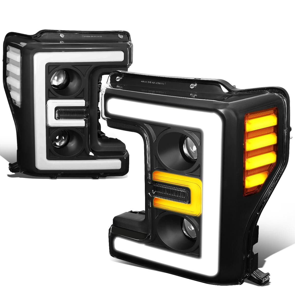 2017-2019 Ford F-250 F-350 F-450 F-550 Super Duty 3D LED DRL Projector Headlights