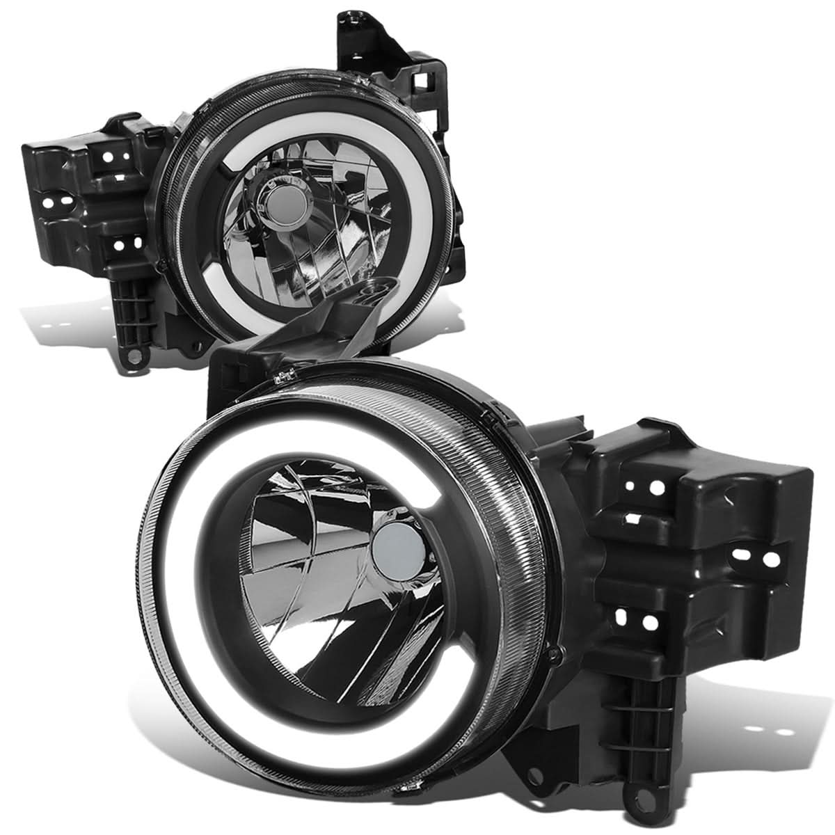 07-14 Toyota FJ Cruiser LED DRL Headlights - Black Housing Clear Corner