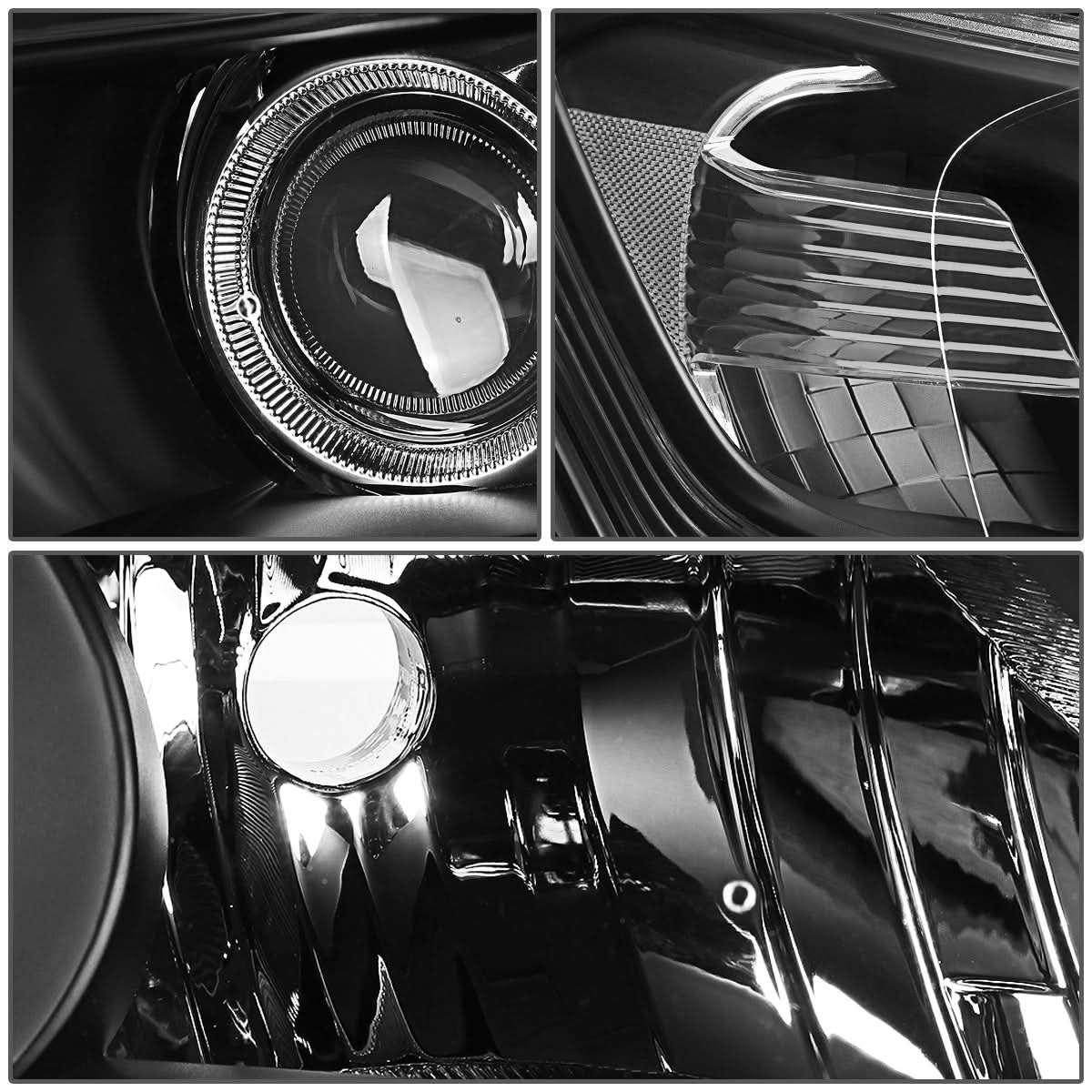 2013-2015 Honda Accord LED DRL Projector Headlights Black Housing