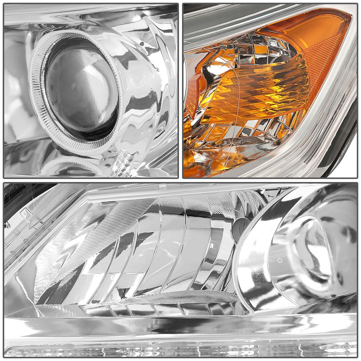 2013-2015 Honda Accord LED DRL Projector Headlights Chrome