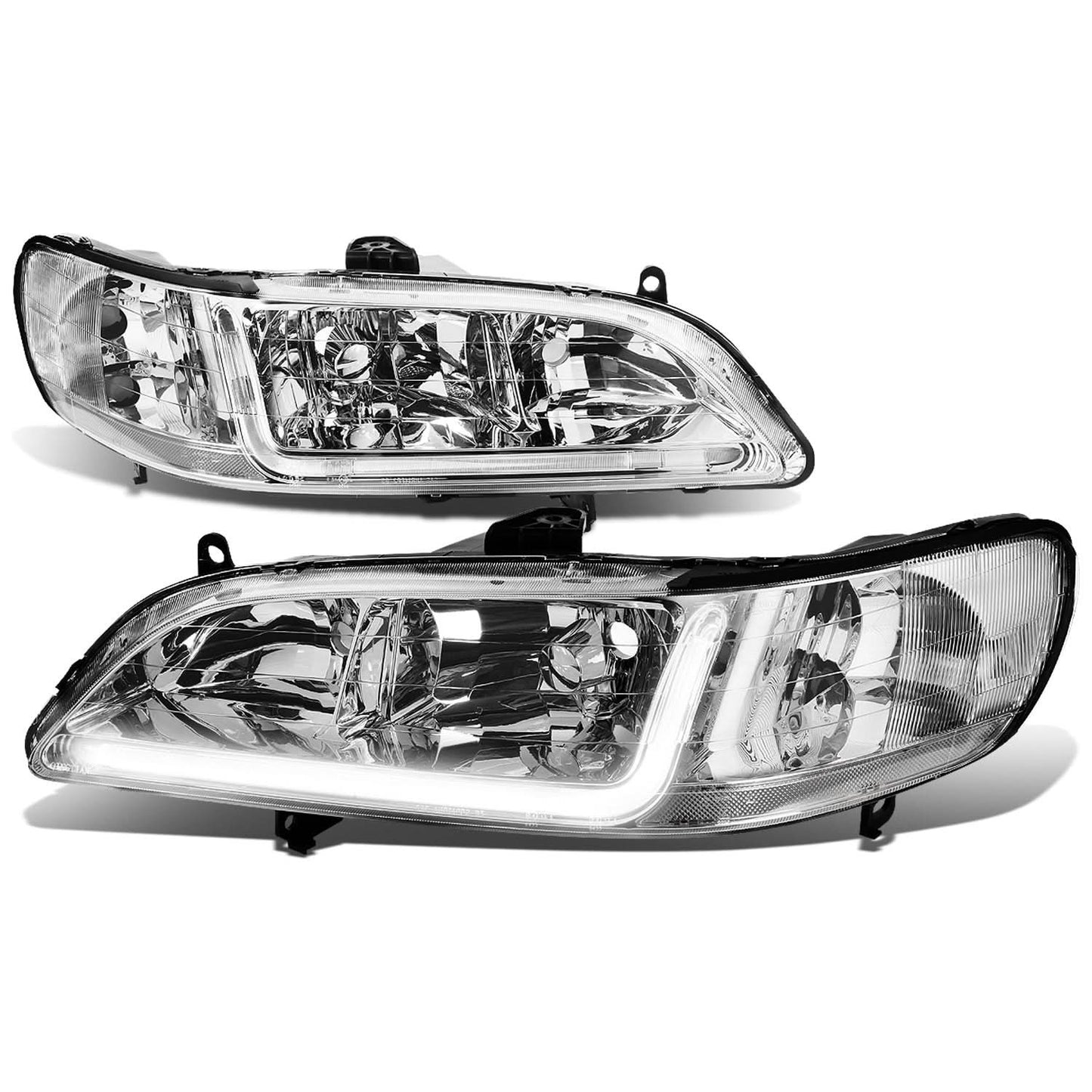 98-02 Honda Accord LED DRL Chrome Housing Headlights