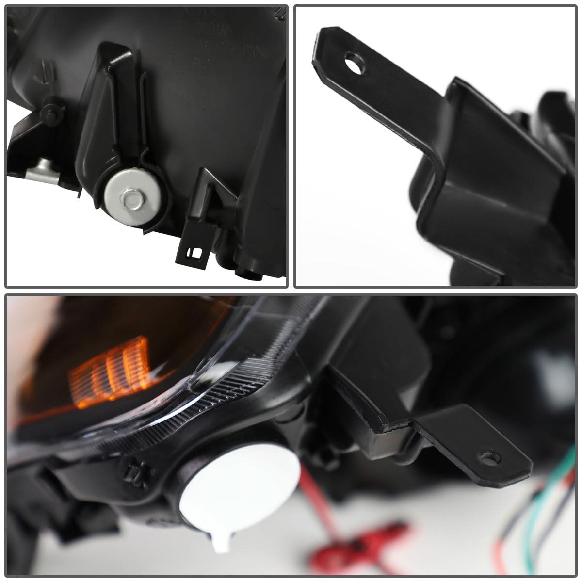 01-03 Honda Civic LED DRL Projector Headlights Black Housing