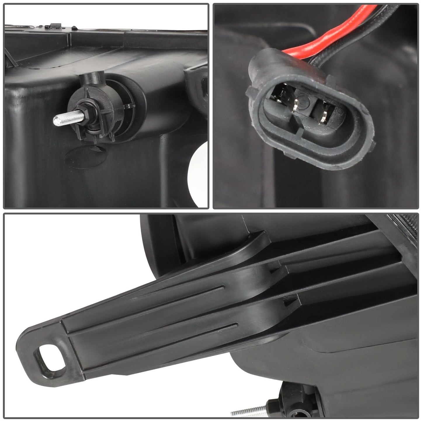 2007-2014 GMC Sierra Dual U-Bar LED DRL Headlights Black Housing