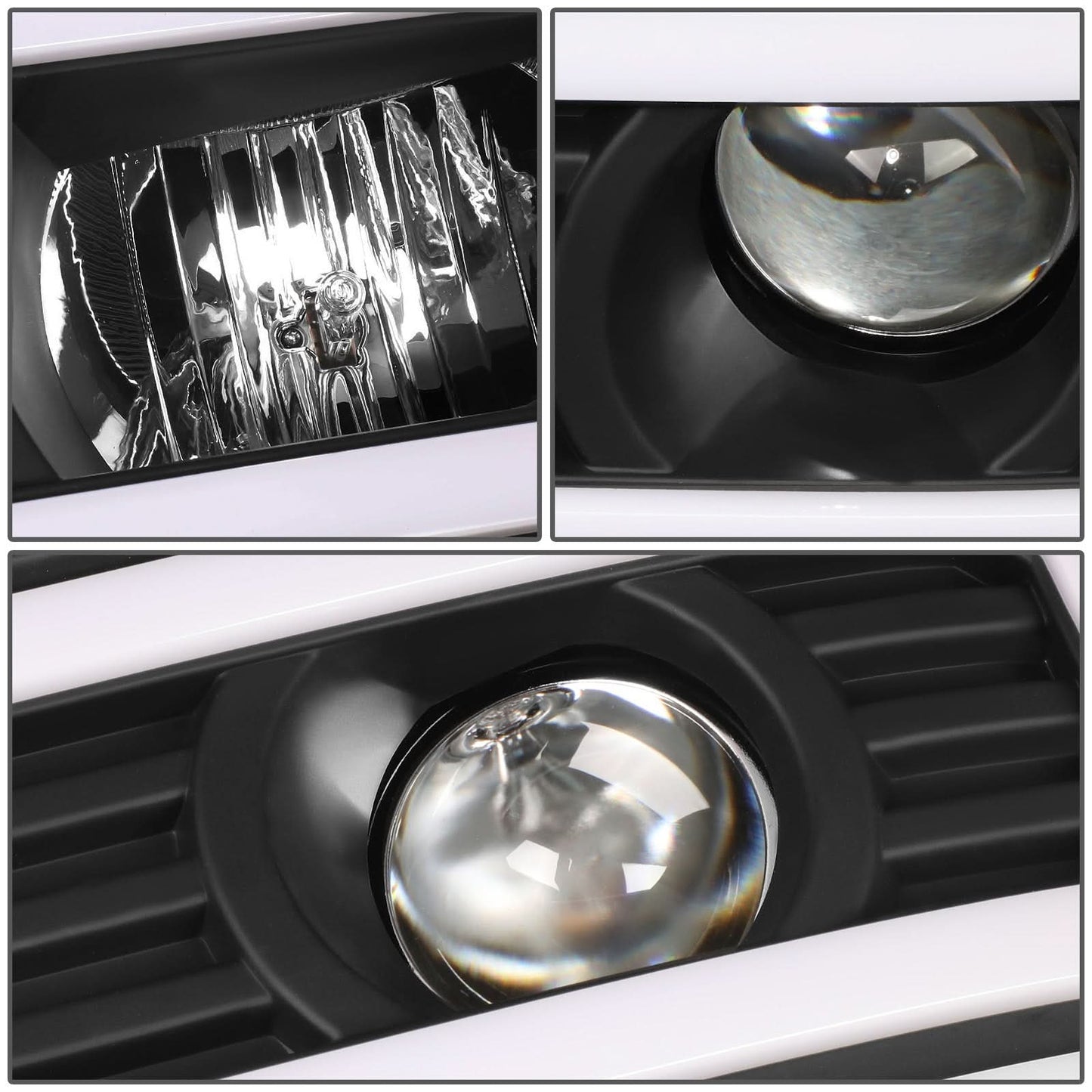 2007-2014 GMC Sierra Dual U-Bar LED DRL Headlights Black Housing