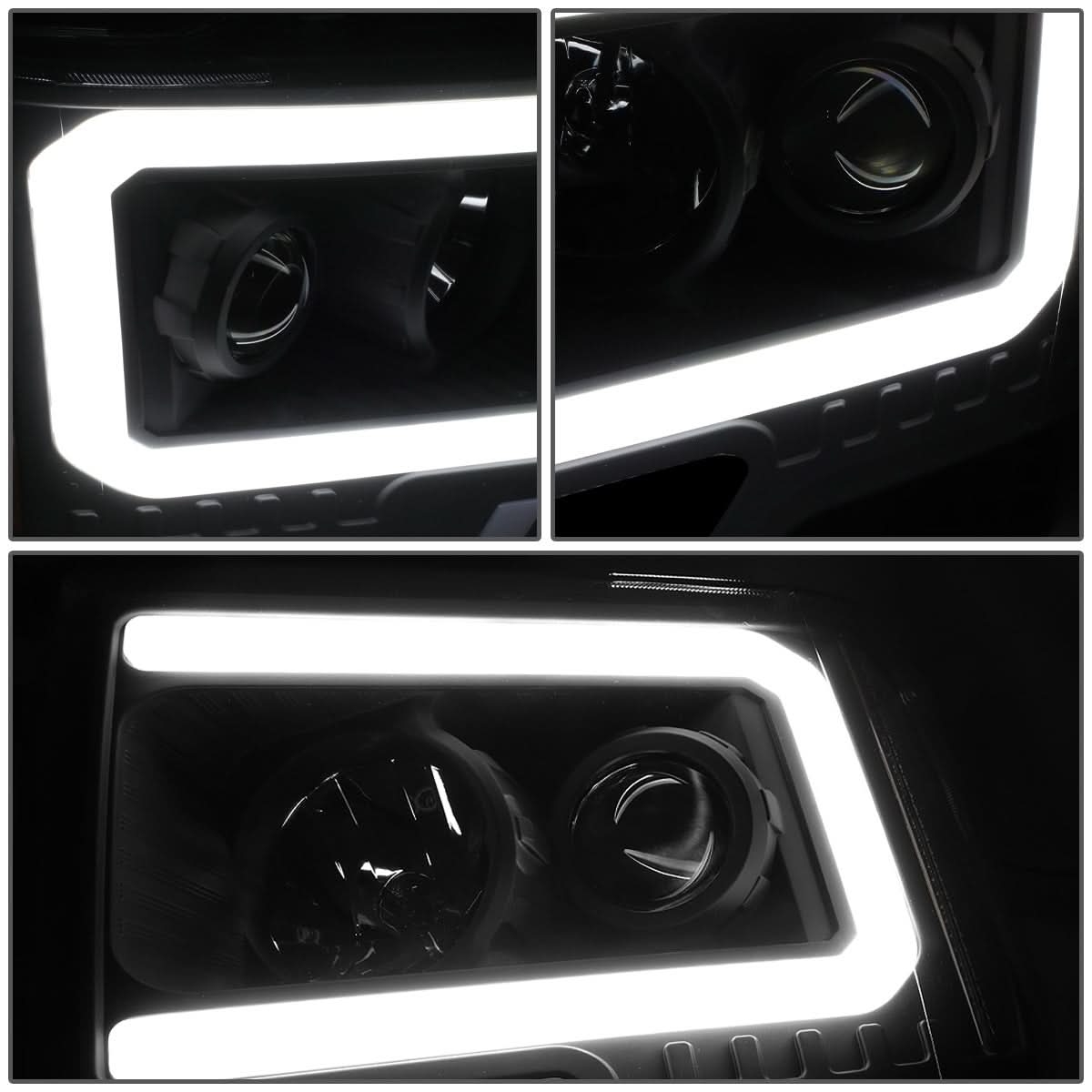 2009-2014 Ford F-150 LED DRL Projector Headlights Black Housing