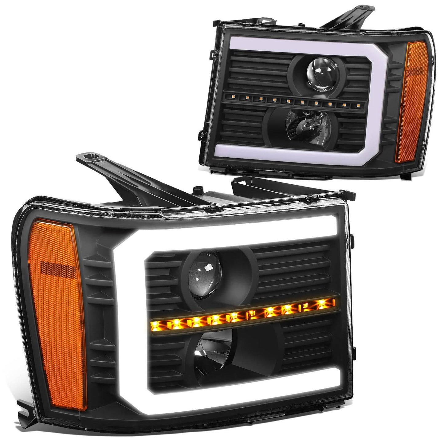 07-13 GMC Sierra 1500 / 07-14 Sierra 2500 3500 C-Bar LED DRL Headlights