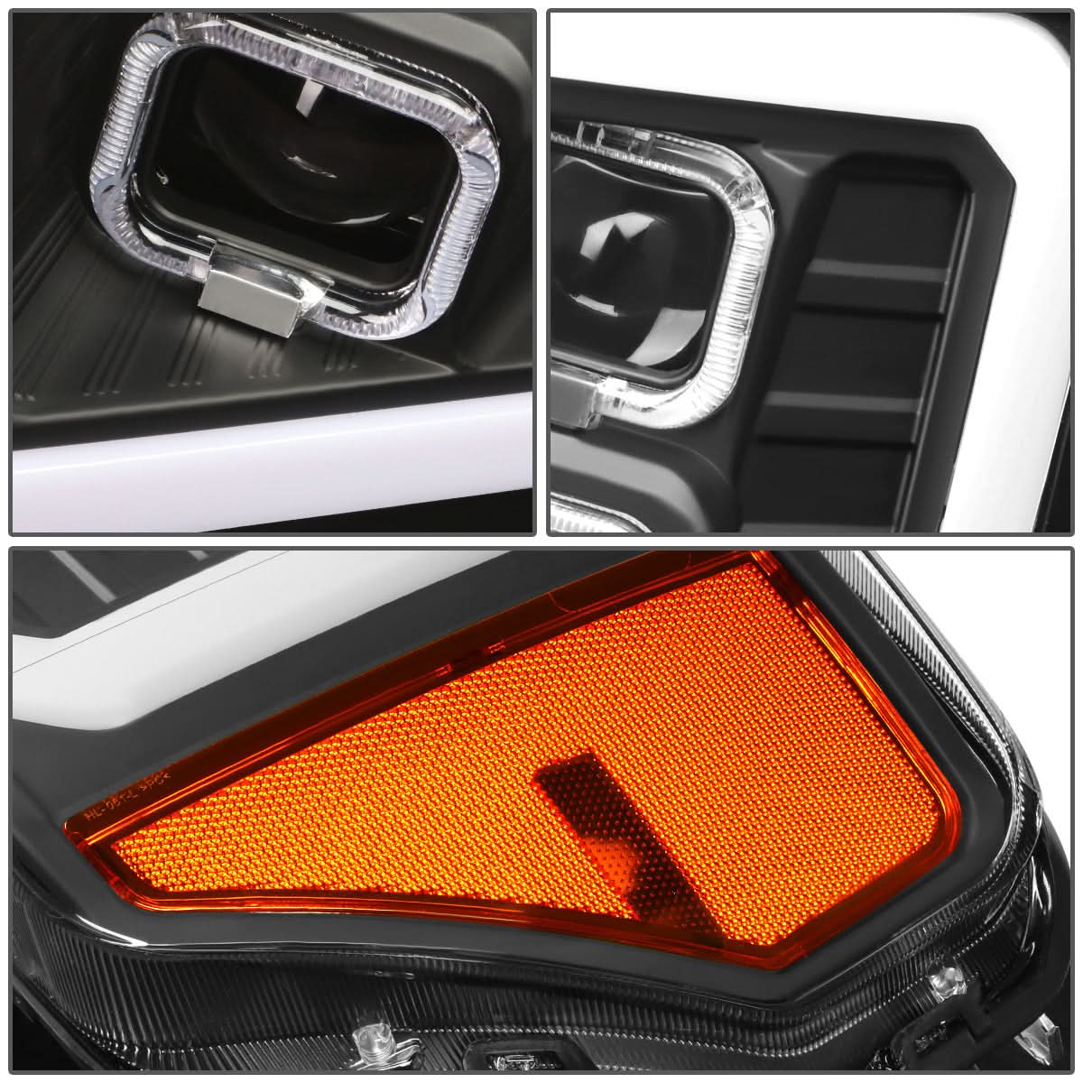 09-14 Ford F-150 Projector LED DRL Halo Headlights Black Housing