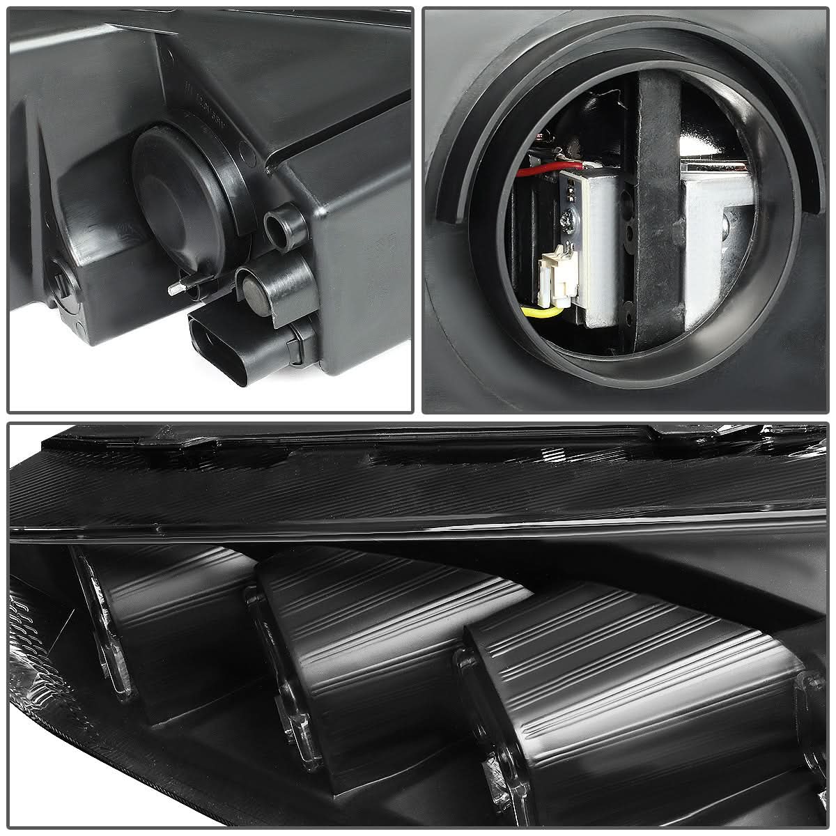 2015-2018 Ford Focus Sequential Halo Projector Headlights Black