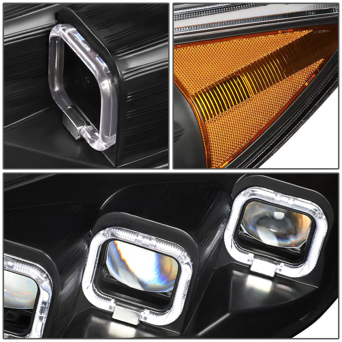 2015-2018 Ford Focus Sequential Halo Projector Headlights Black