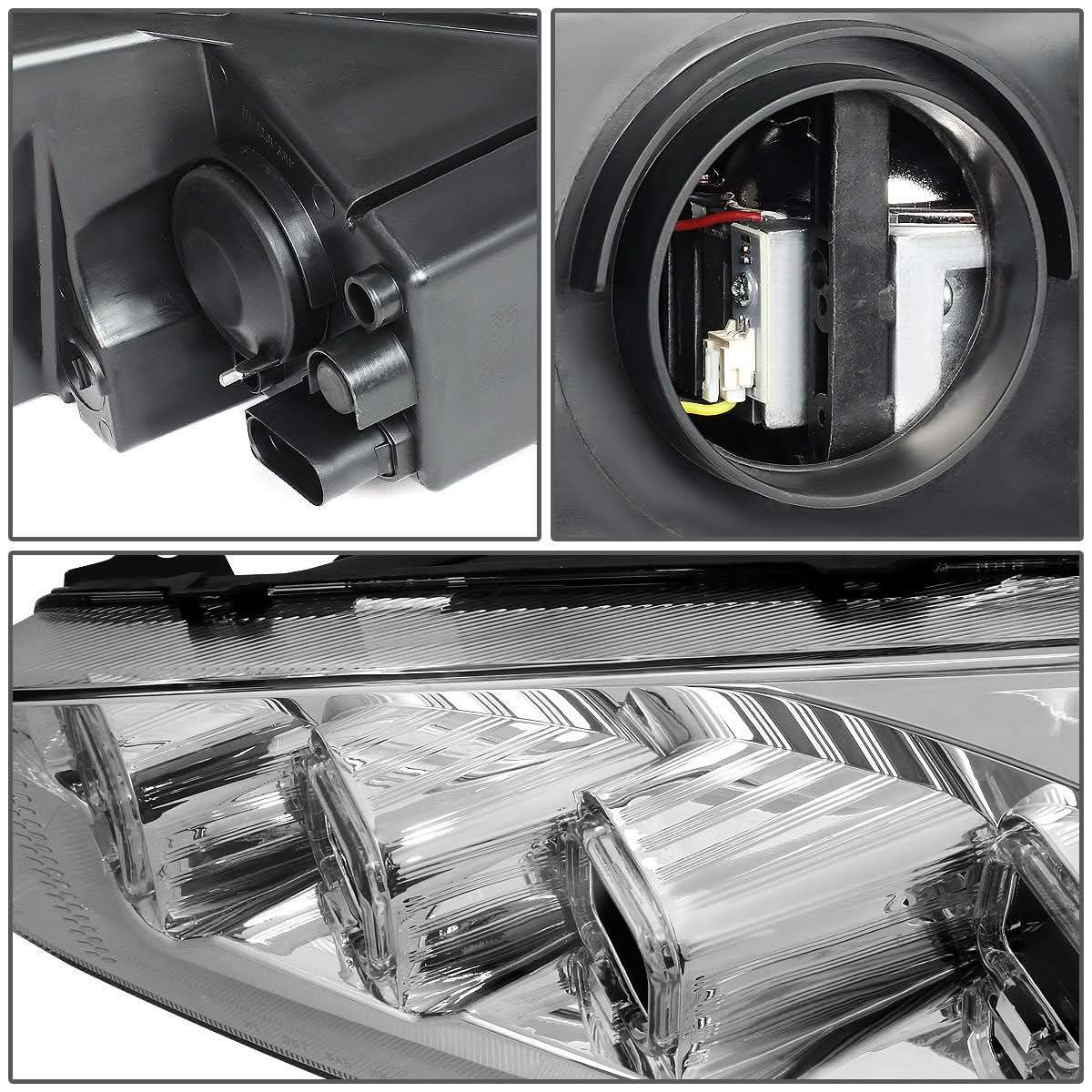 2015-2018 Ford Focus Sequential Halo Projector Headlights Chrome