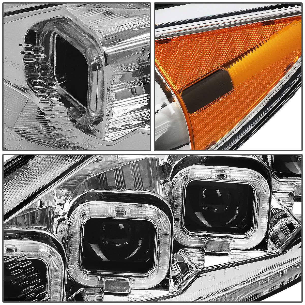 2015-2018 Ford Focus Sequential Halo Projector Headlights Chrome