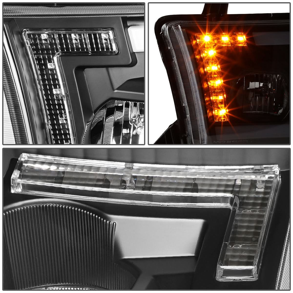 2008-2017 Toyota Sequoia/Tundra LED DRL Projector Headlights Black
