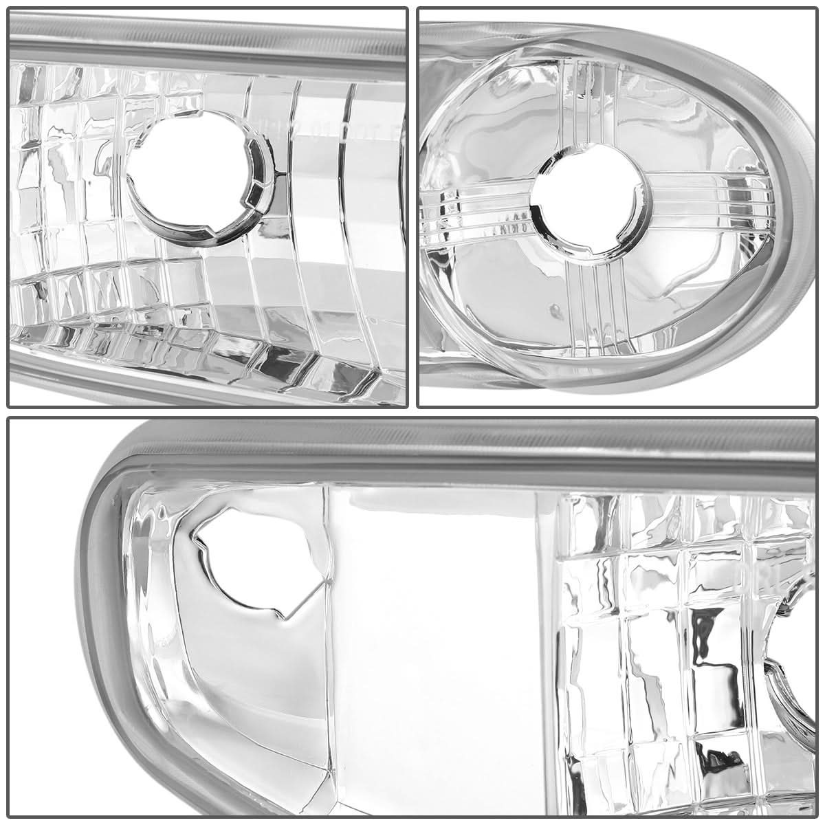 00-07 GMC Yukon Sierra LED DRL Headlights Chrome Housing Amber Corner