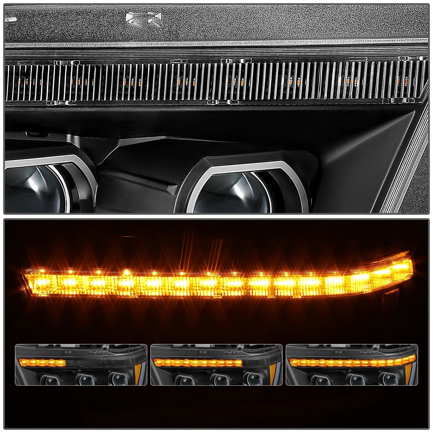2019-2024 RAM 1500 OE Style Headlights - Black Housing Amber Corner