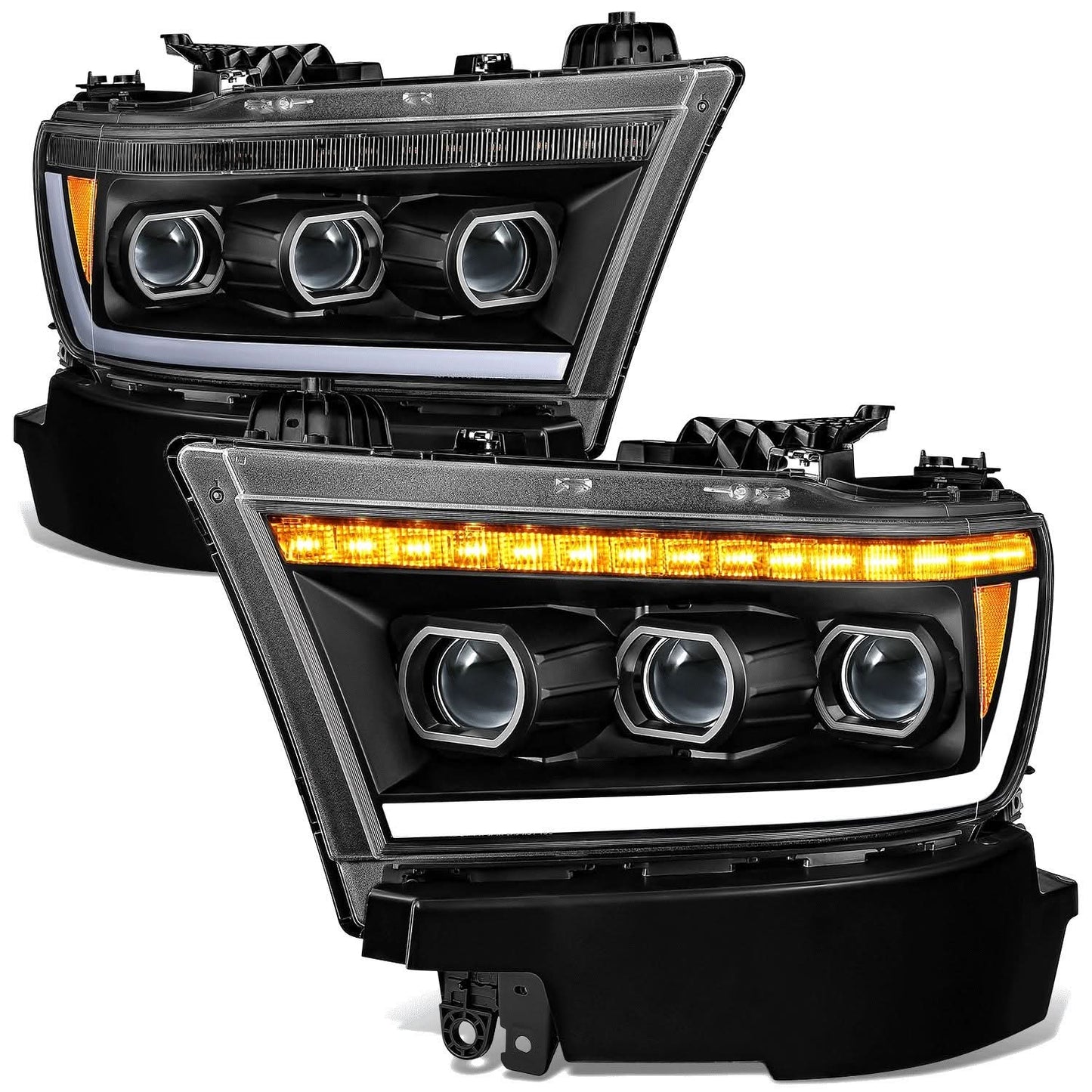 2019-2024 RAM 1500 OE Style Headlights - Black Housing Amber Corner