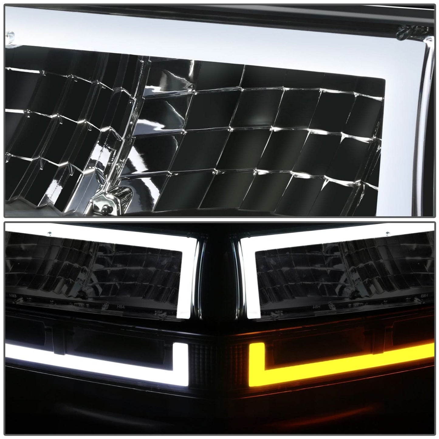 98-04 Chevrolet Blazer/S10 LED Switchback L-Pattern Headlights - Black