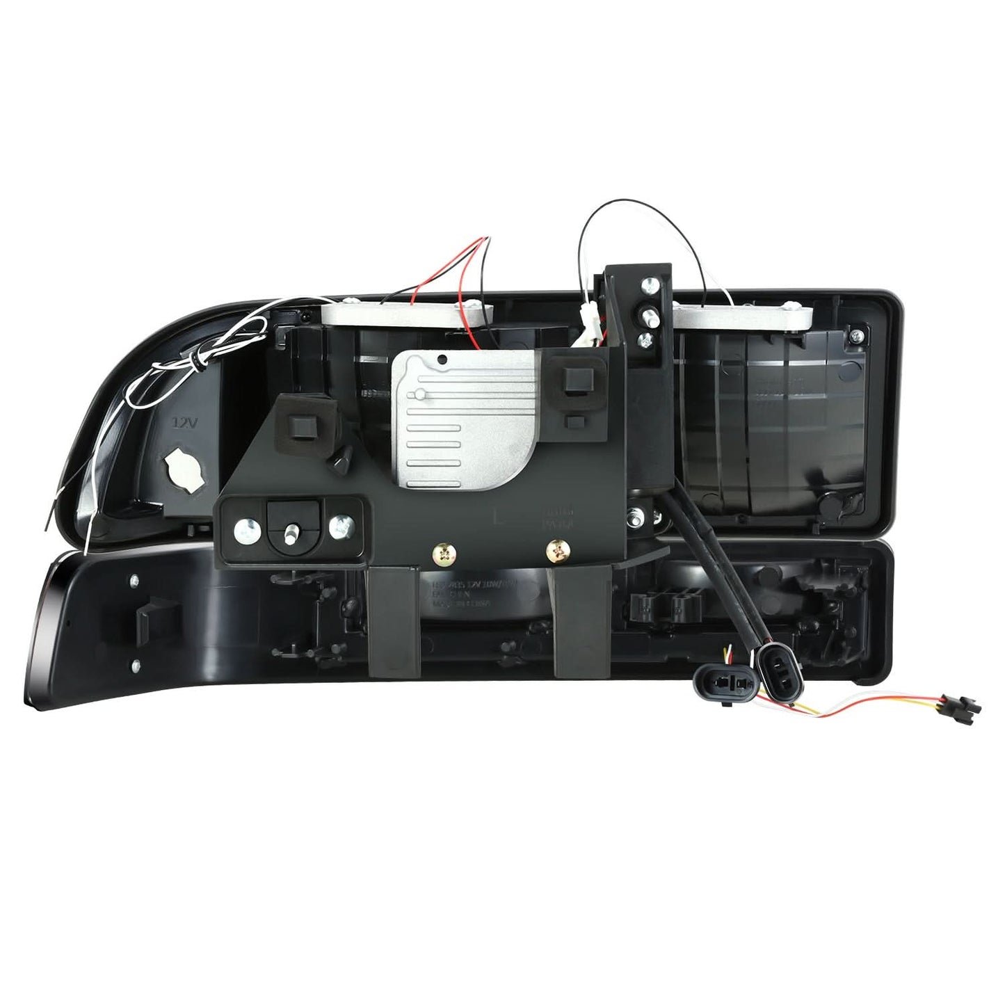 98-04 Chevrolet Blazer/S10 LED Switchback L-Pattern Headlights - Black