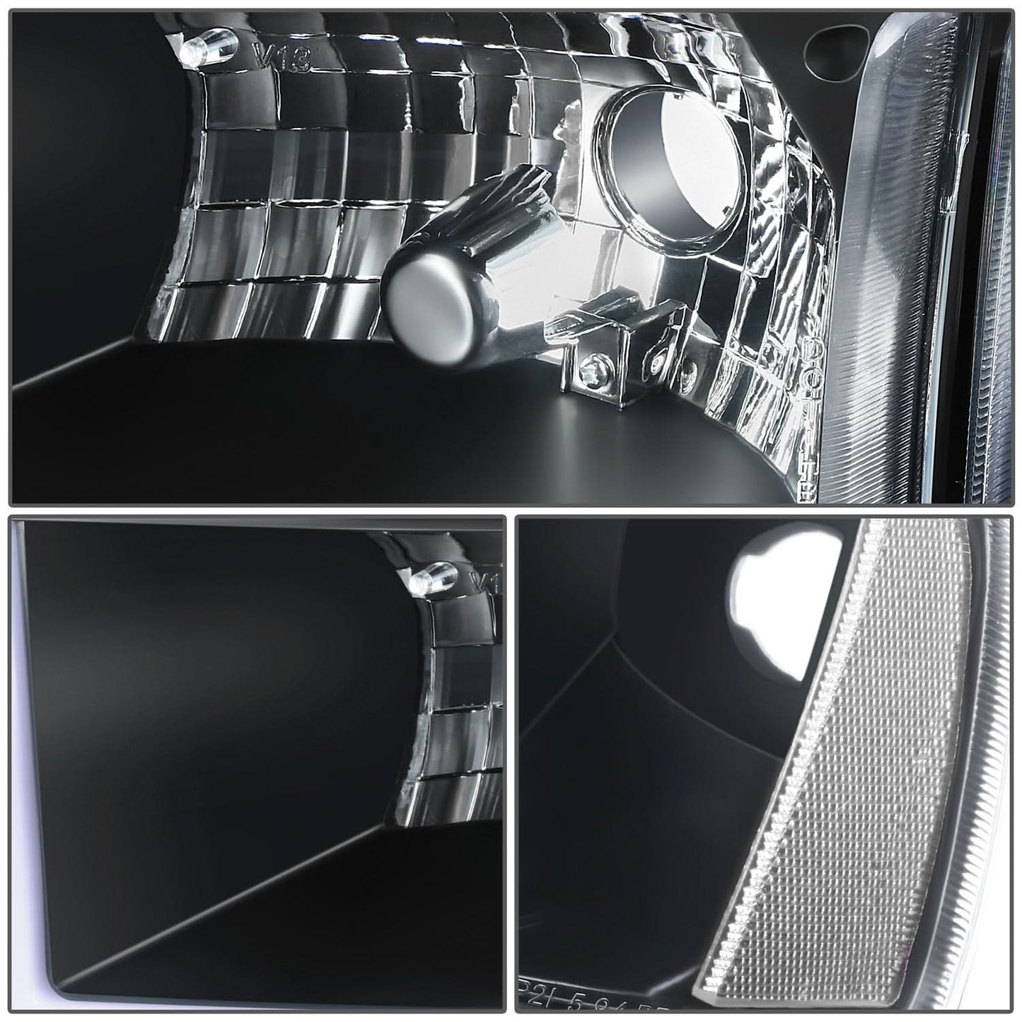 Clear Lens Black Housing LED Bar Headlights - 4PCS