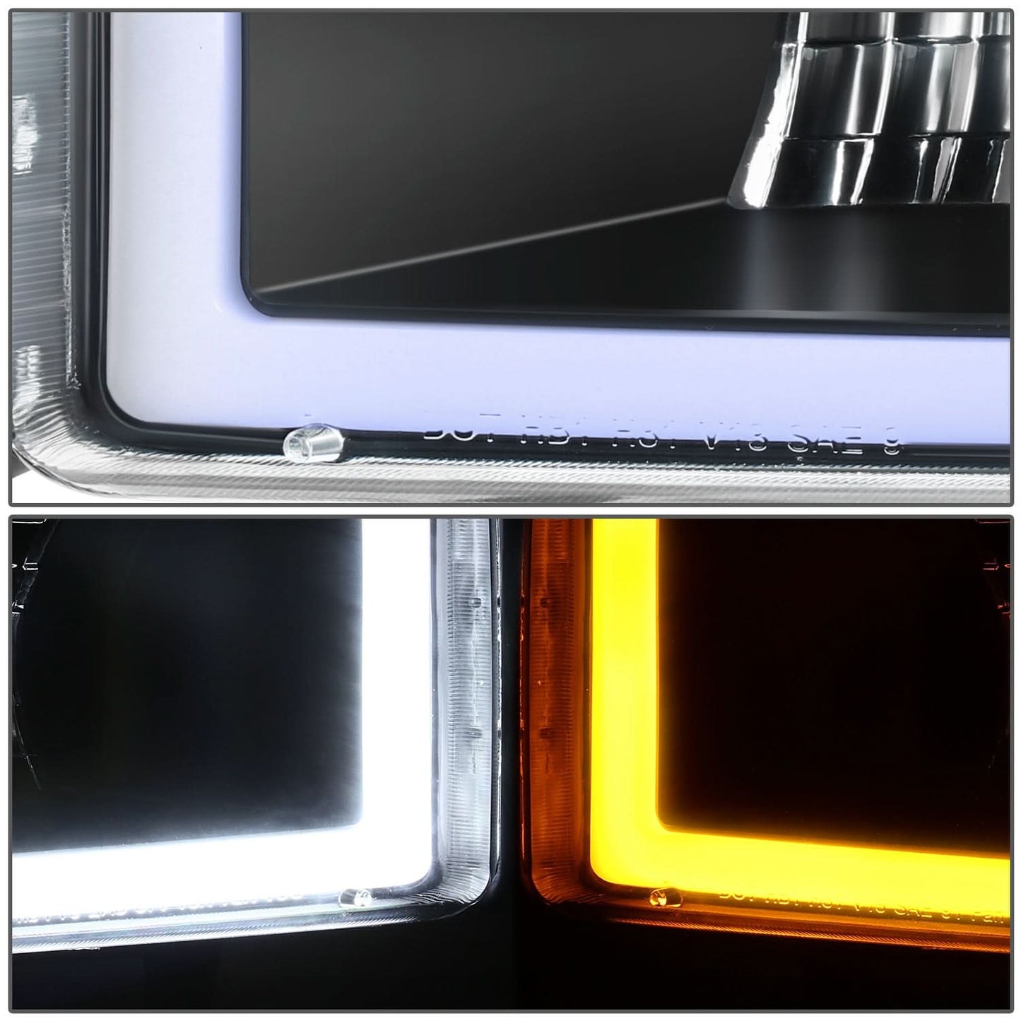 Clear Lens Black Housing LED Bar Headlights - 4PCS