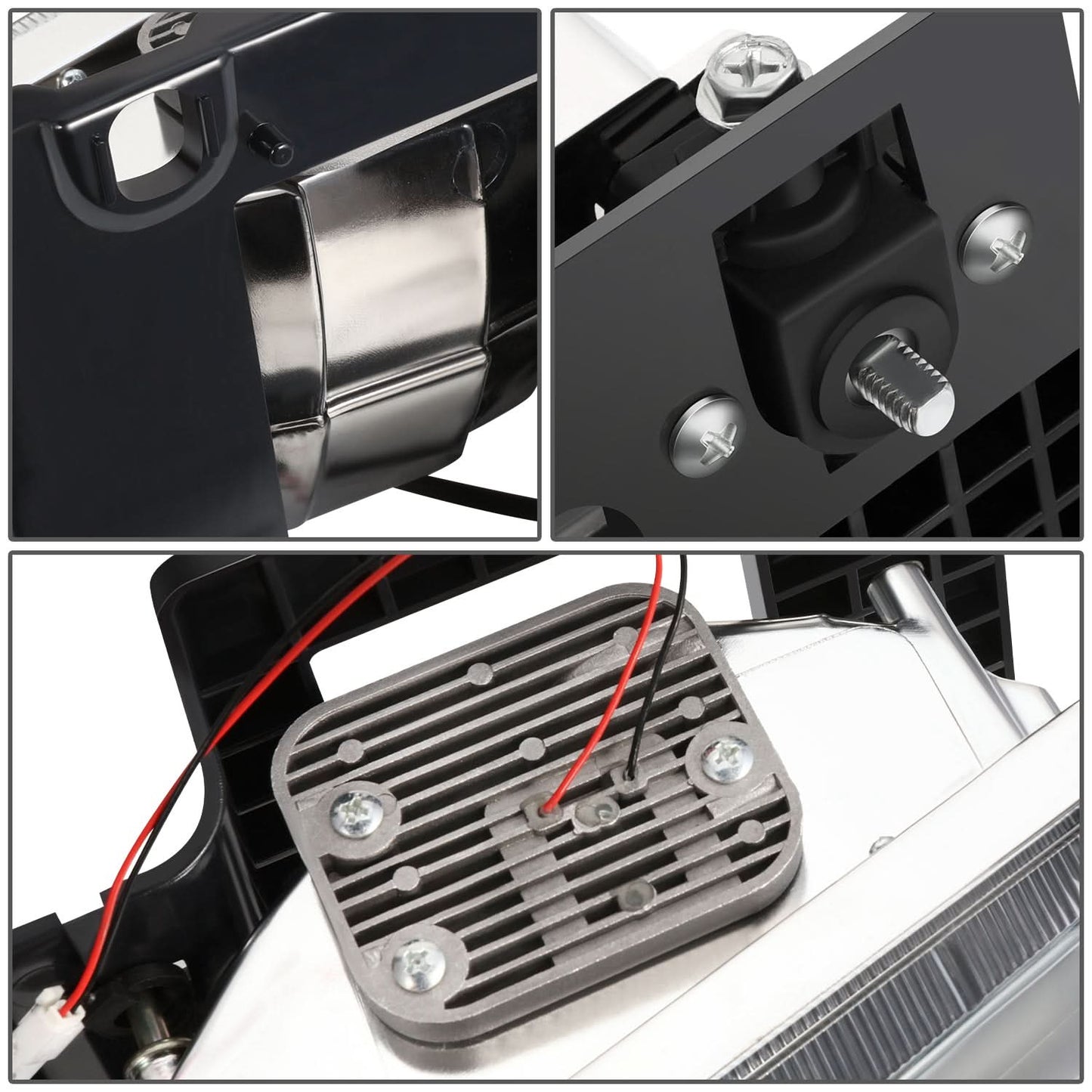 Clear Lens Amber Reflector Black Housing LED Bar Headlights 8PCS