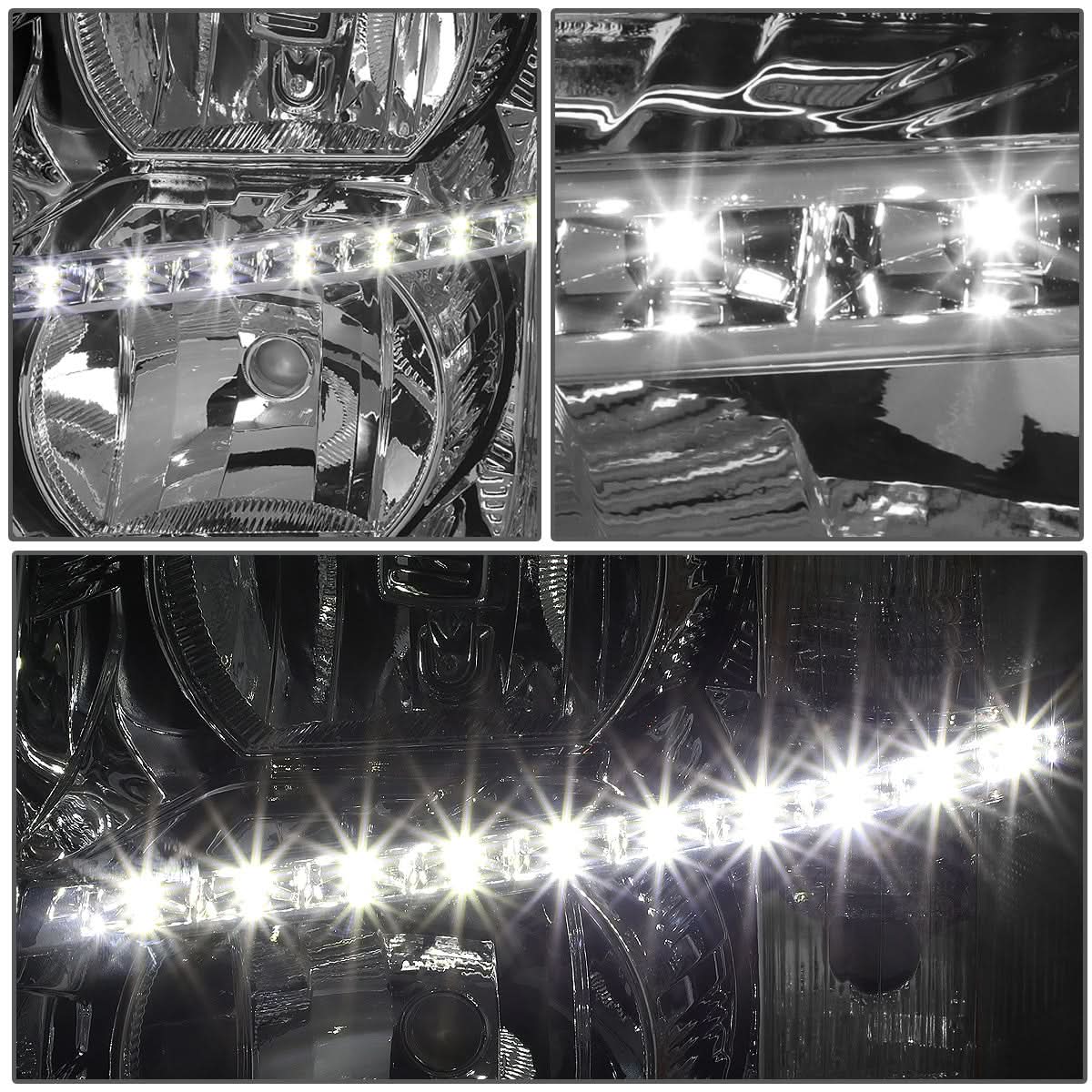 07-14 Chevrolet Silverado LED Reflector Headlights Chrome Housing