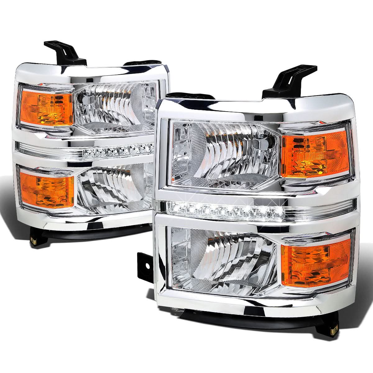 2014-2015 Chevrolet Silverado LED DRL Chrome Headlights