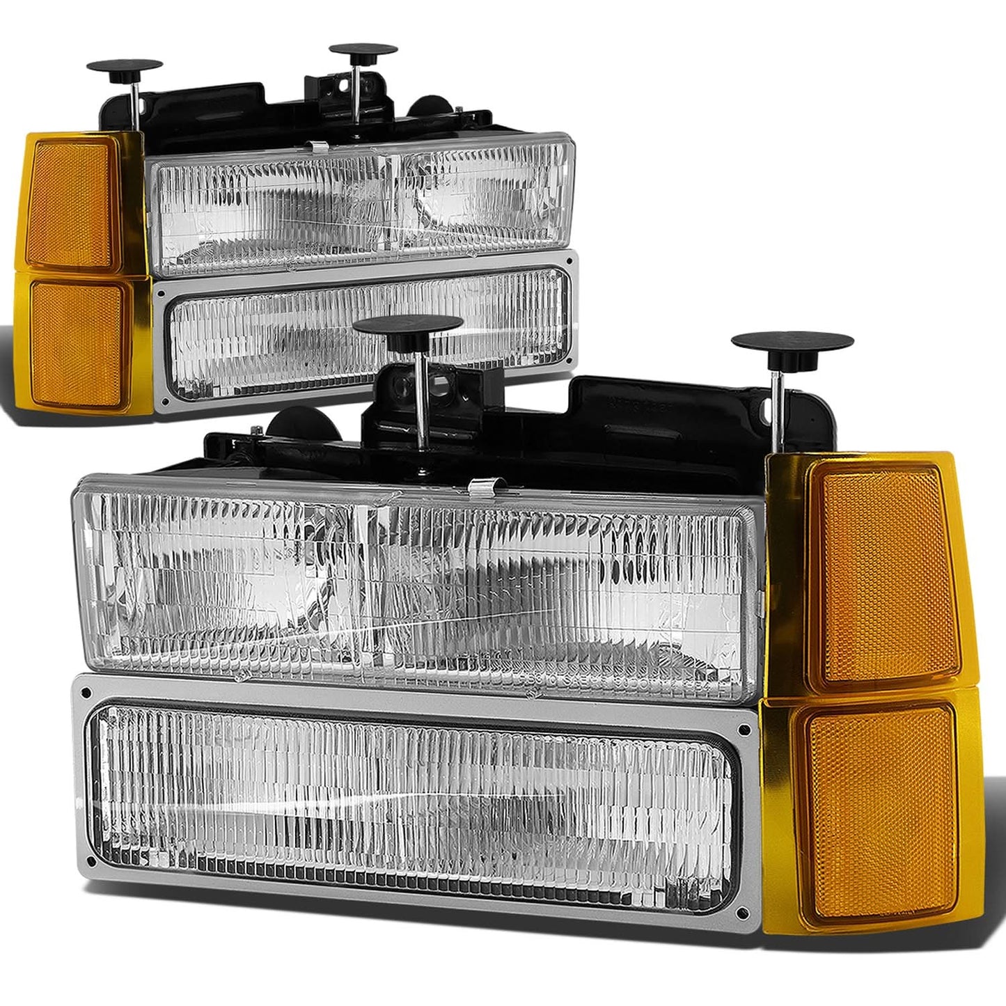 94-98 Chevrolet C10 OEM Style 8PC Headlight Set Chrome Housing