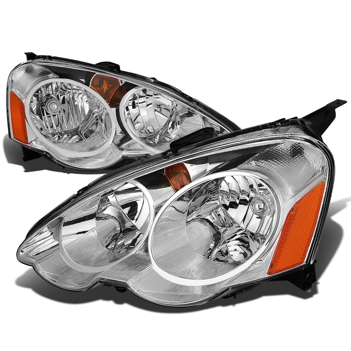 02-04 Acura RSX Chrome Housing Amber Corner Headlights
