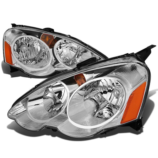02-04 Acura RSX Chrome Housing Amber Corner Headlights