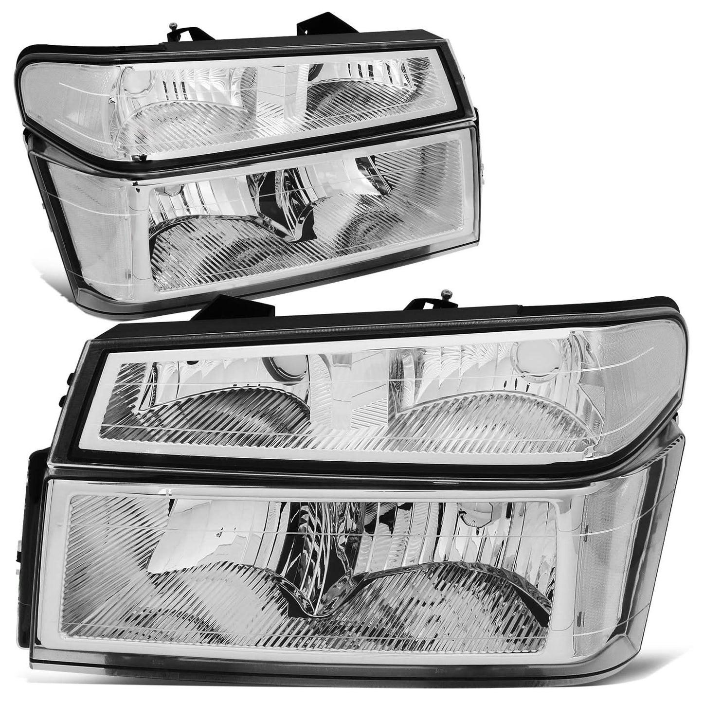 04-12 Chevrolet Colorado Chrome Housing Clear Corner Headlights 4PC