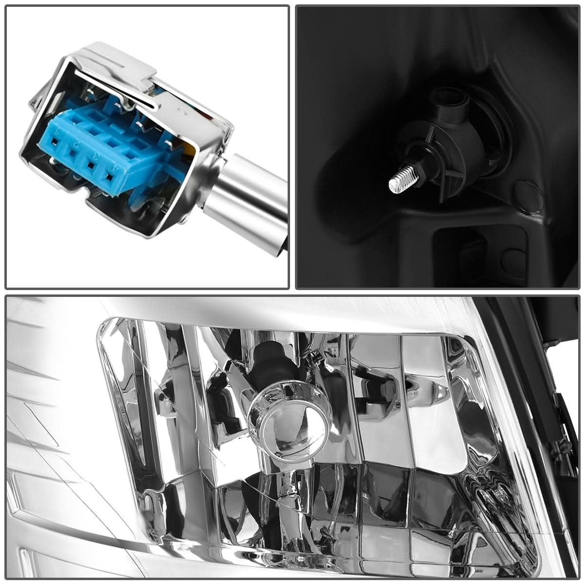 2007-2014 Cadillac Escalade Chrome Housing Clear Corner Headlights
