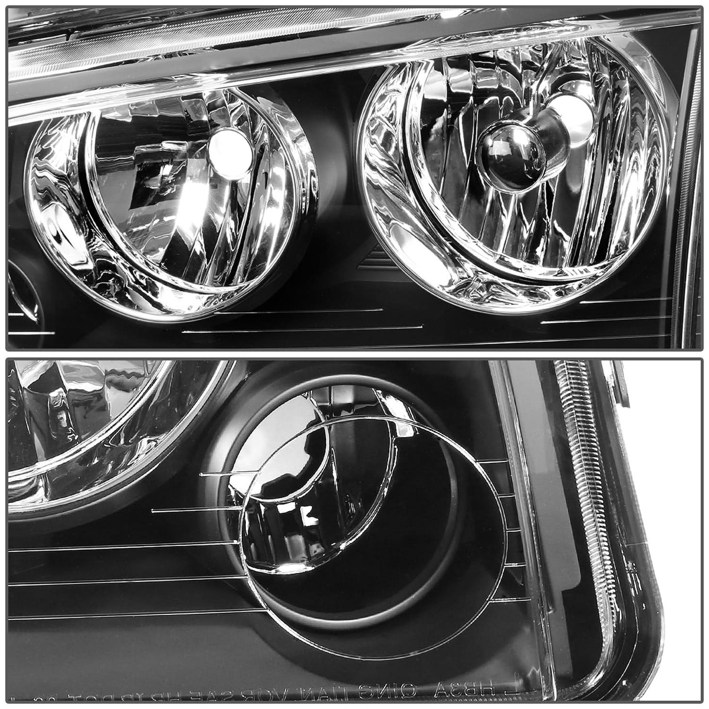 06-10 Dodge Charger 4PC Black Housing Amber Corner Headlights