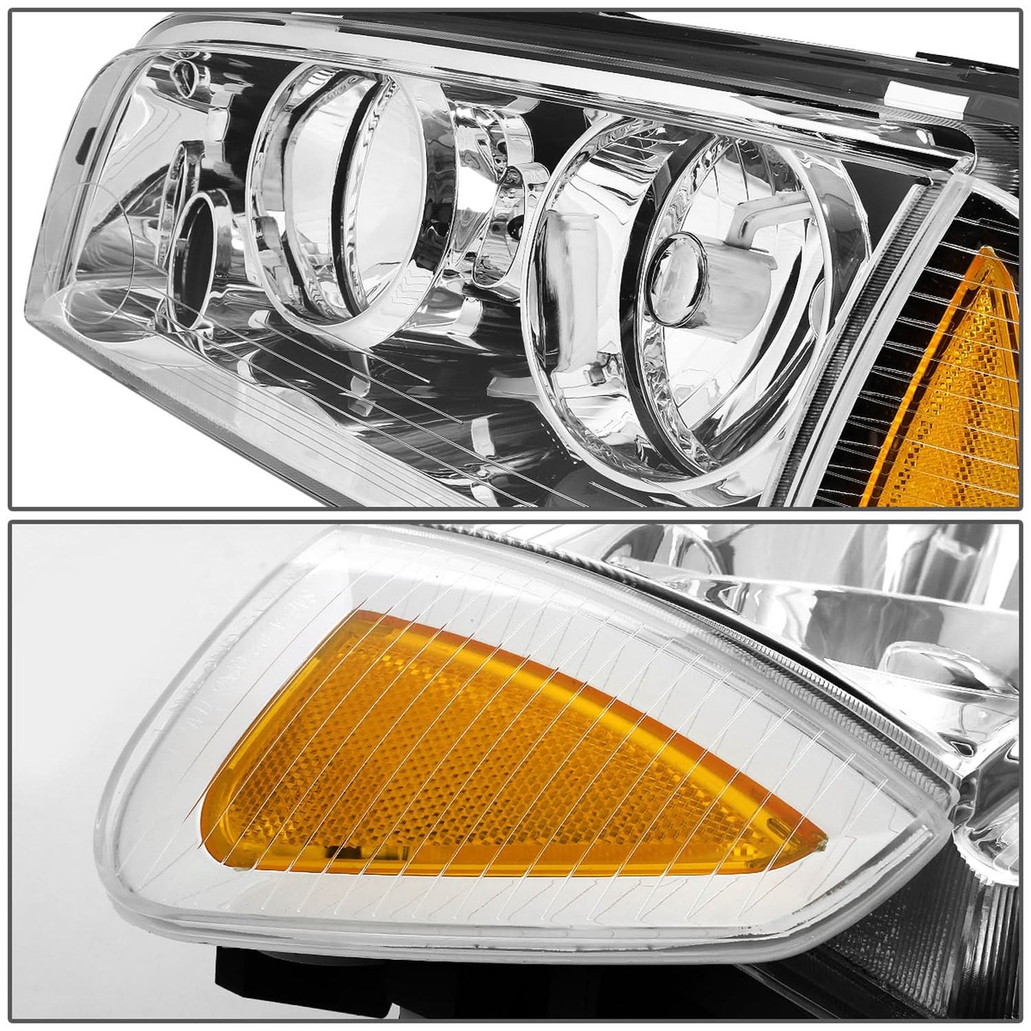 06-10 Dodge Charger Chrome Housing Headlights w/ Amber Corner