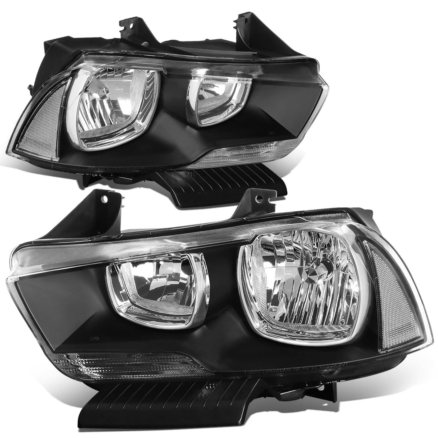 2011-2014 Dodge Charger Black Housing Headlights w/ Clear Corners