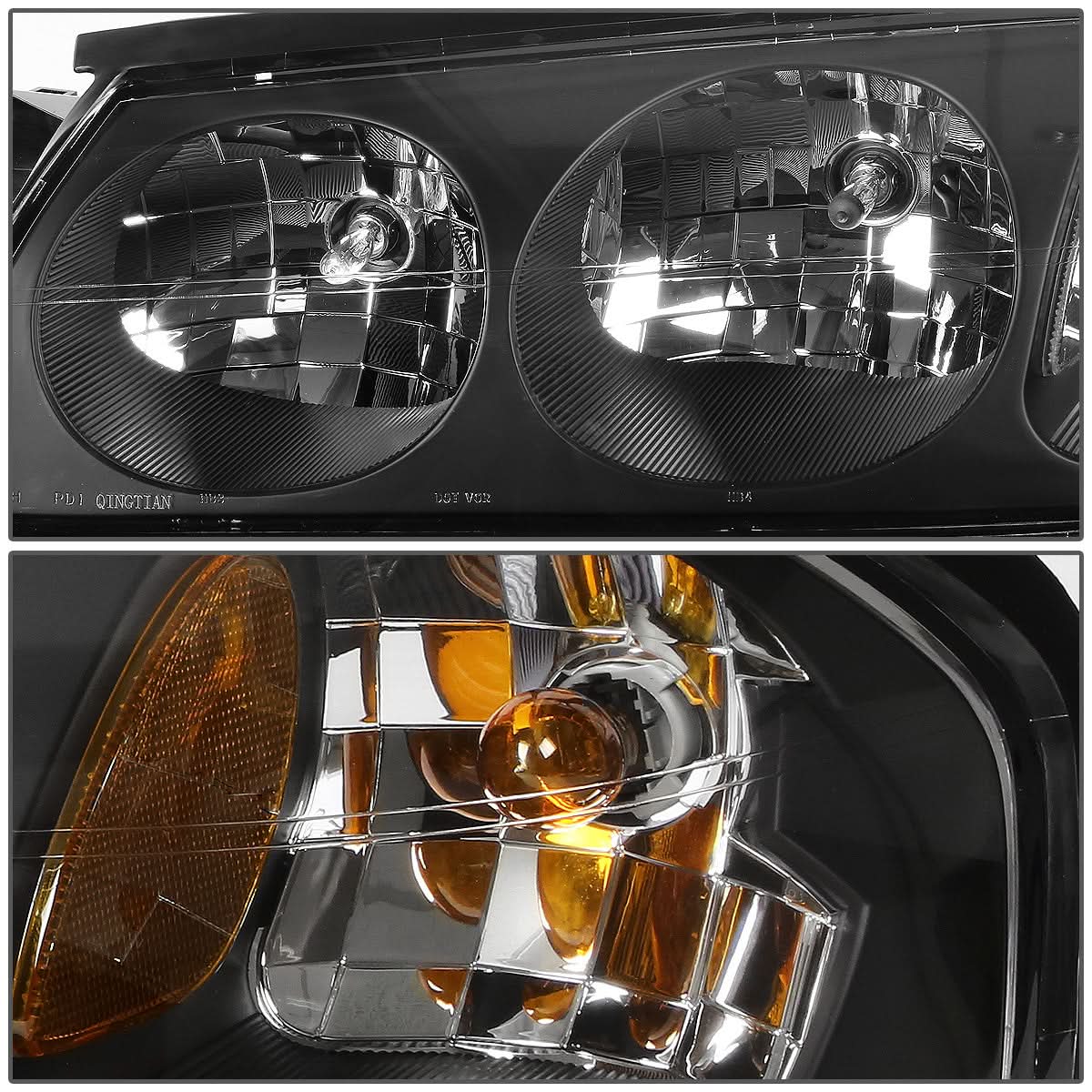 2000-2005 Chevrolet Impala Black Housing Headlights w/ Amber Corner