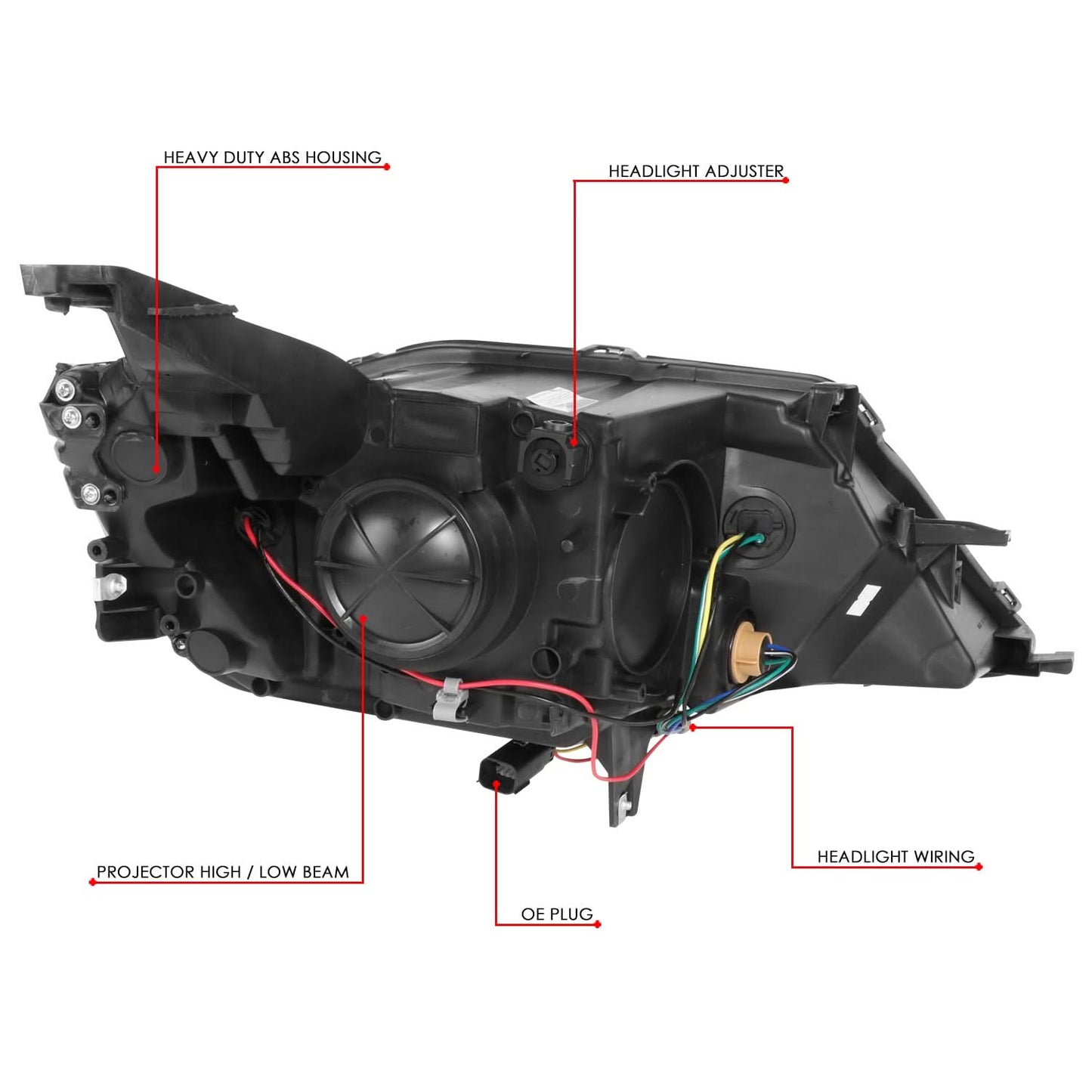 2015-2019 Chevrolet Impala OE Style Projector Headlights Black Housing