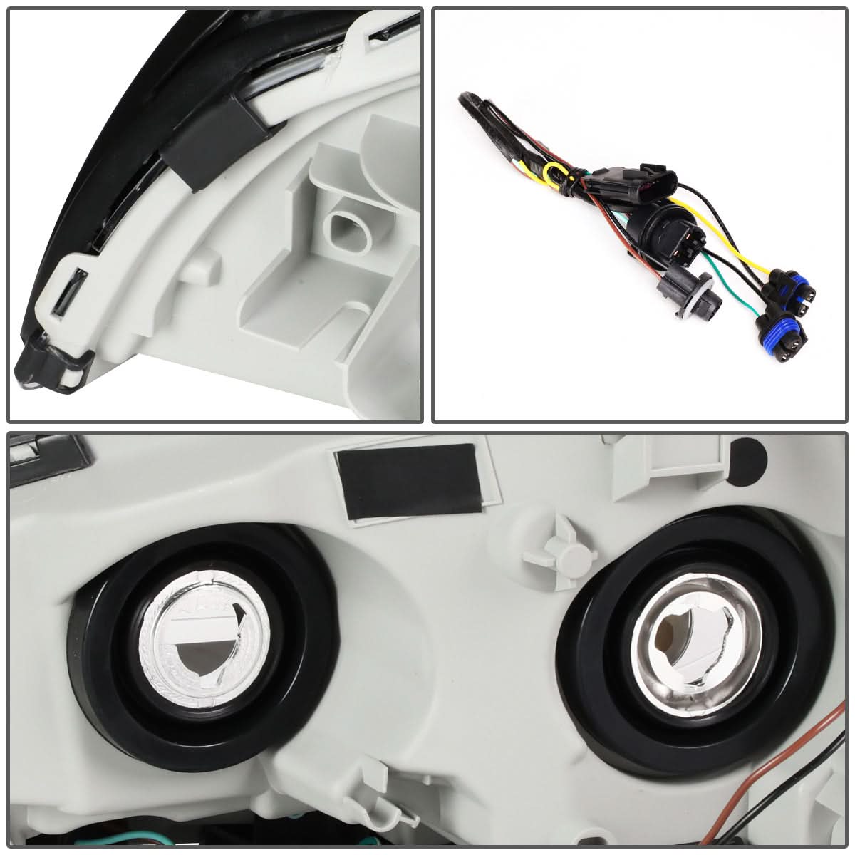 2008-2012 Chevrolet Malibu Black Housing Headlights with Amber Corner