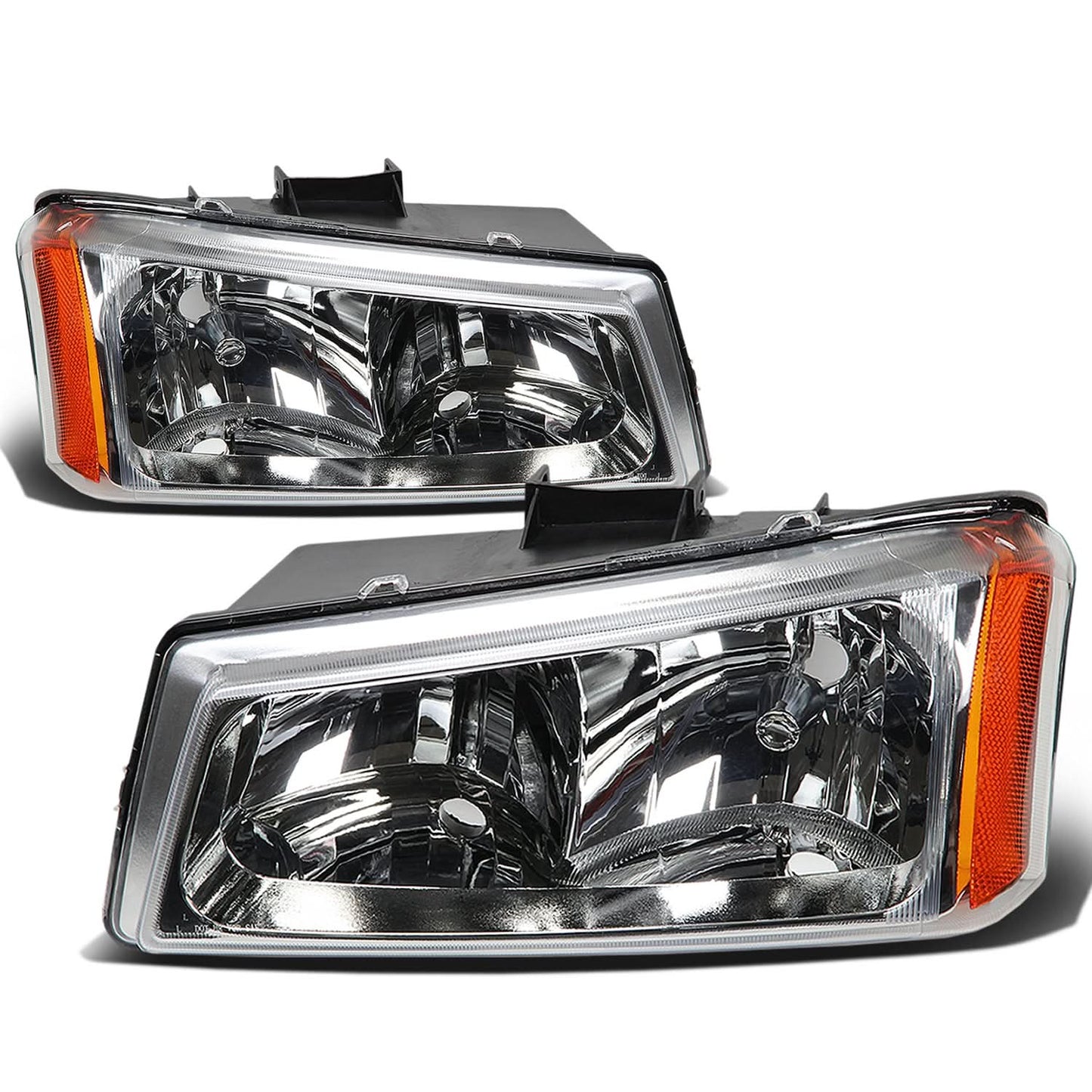 03-06 Chevy Silverado Avalanche Chrome Headlights w/ Amber Corner