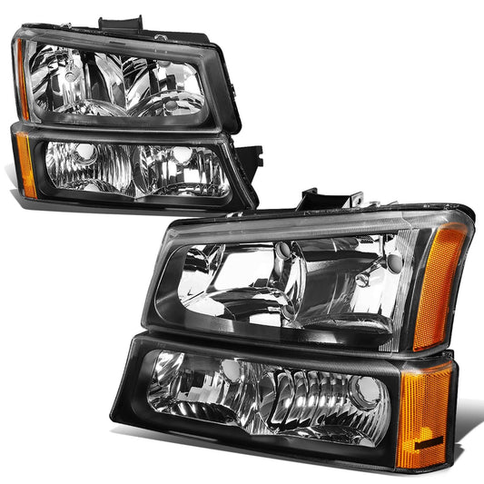 03-06 Chevrolet Silverado/Avalanche Black Housing Headlights 4PC Set