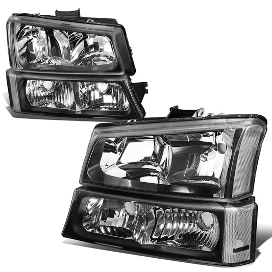 03-06 Chevrolet Silverado/Avalanche Black Housing Headlights 4PC Set