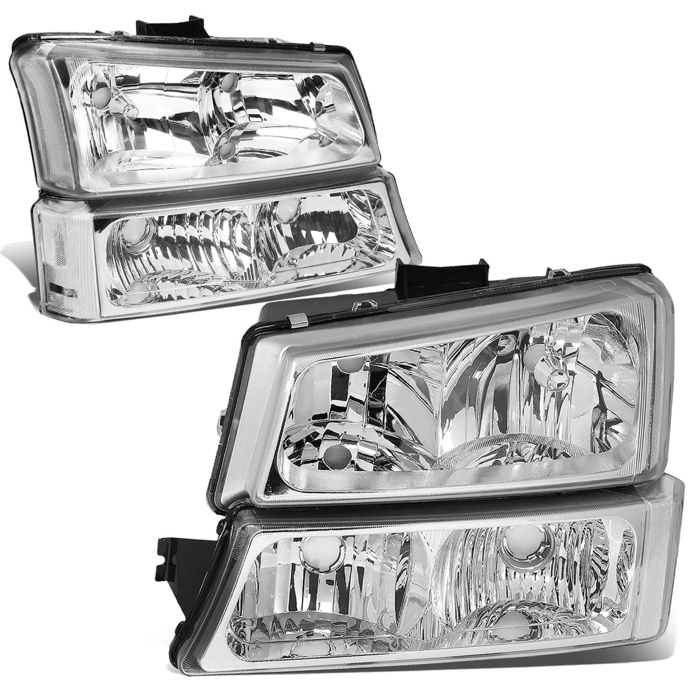 03-06 Chevrolet Silverado / Avalanche Chrome Clear Headlights 4PC Set
