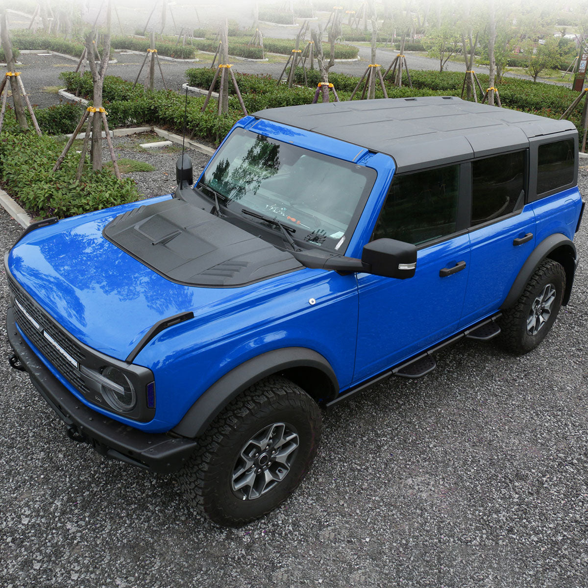 2021-2025 Ford Bronco Sanded Black Front Hood Bonnet Cover Trim ABS