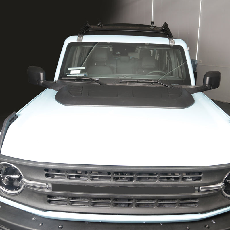 2021-2025 Ford Bronco Non-Functional Black Front Hood Bonnet Cover ABS