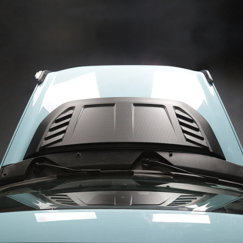 2021-2025 Ford Bronco Non-Functional Black Front Hood Bonnet Cover ABS
