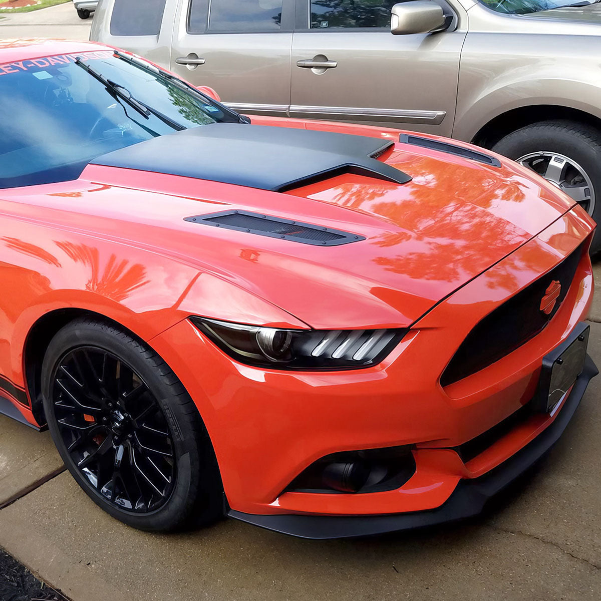 2015-2017 Ford Mustang M Type Black Air Hood Vent Scoop PP