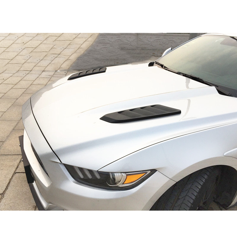 2015-2018 Ford Mustang V6 & EcoBoost GT Style Black Hood Vents PP