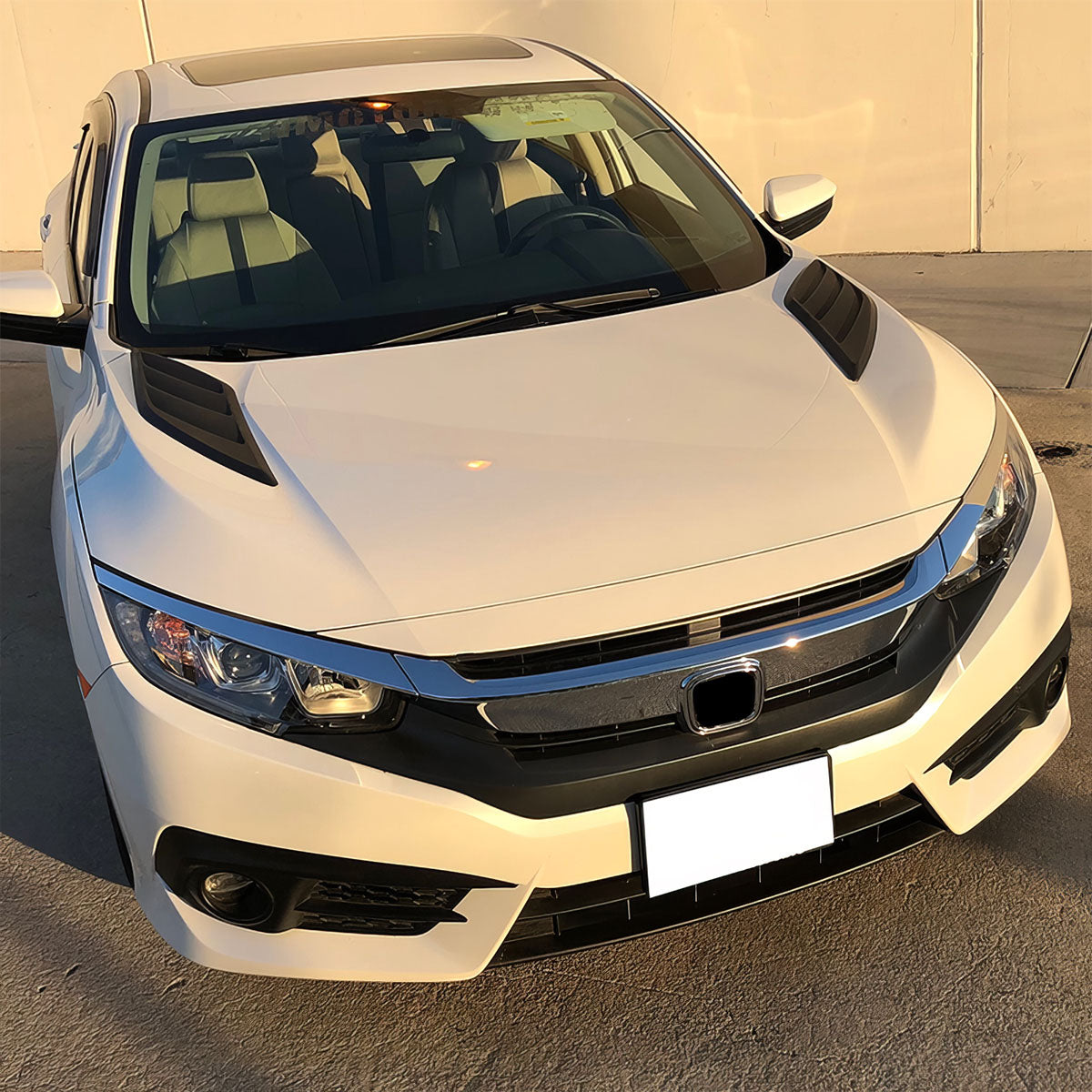 2016-2020 Honda Civic V3 Unpainted Air Flow Hood Vent Scoop ABS