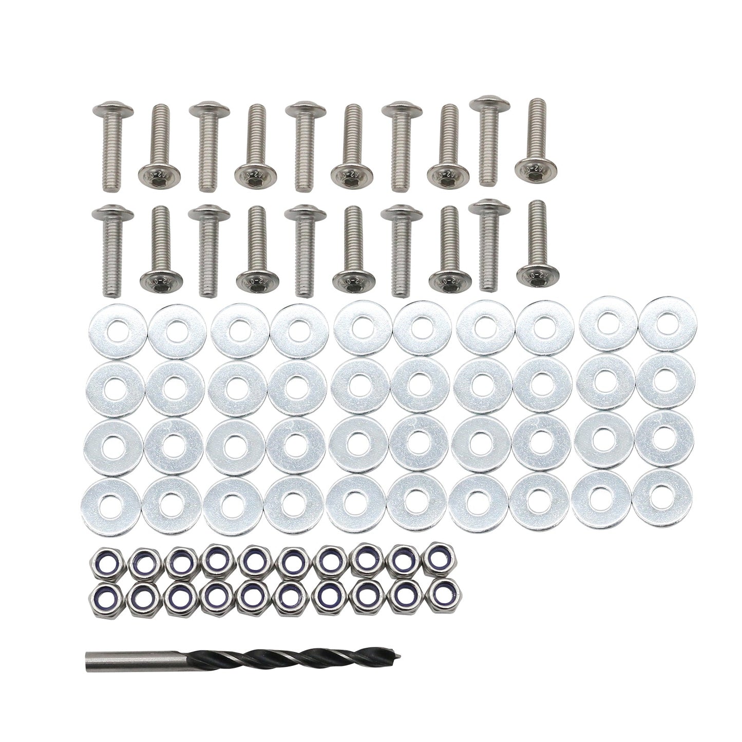 Front Spoiler Side Skirt Extension M6 Drill Bolts Nuts Washer Hardware