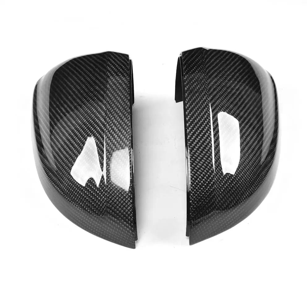 Audi A4 B9 Carbon Fiber Gloss Black Side Mirror Covers With Lane Assist Hole 2017