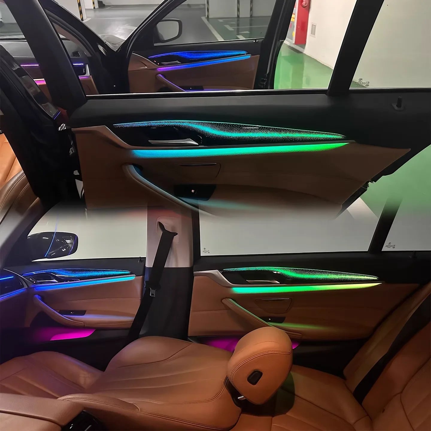 BMW 5 Series G30 / G31 / G32 / G38 Interior 64-Color Rainbow LED Ambient Light Kit 2017 - 2023